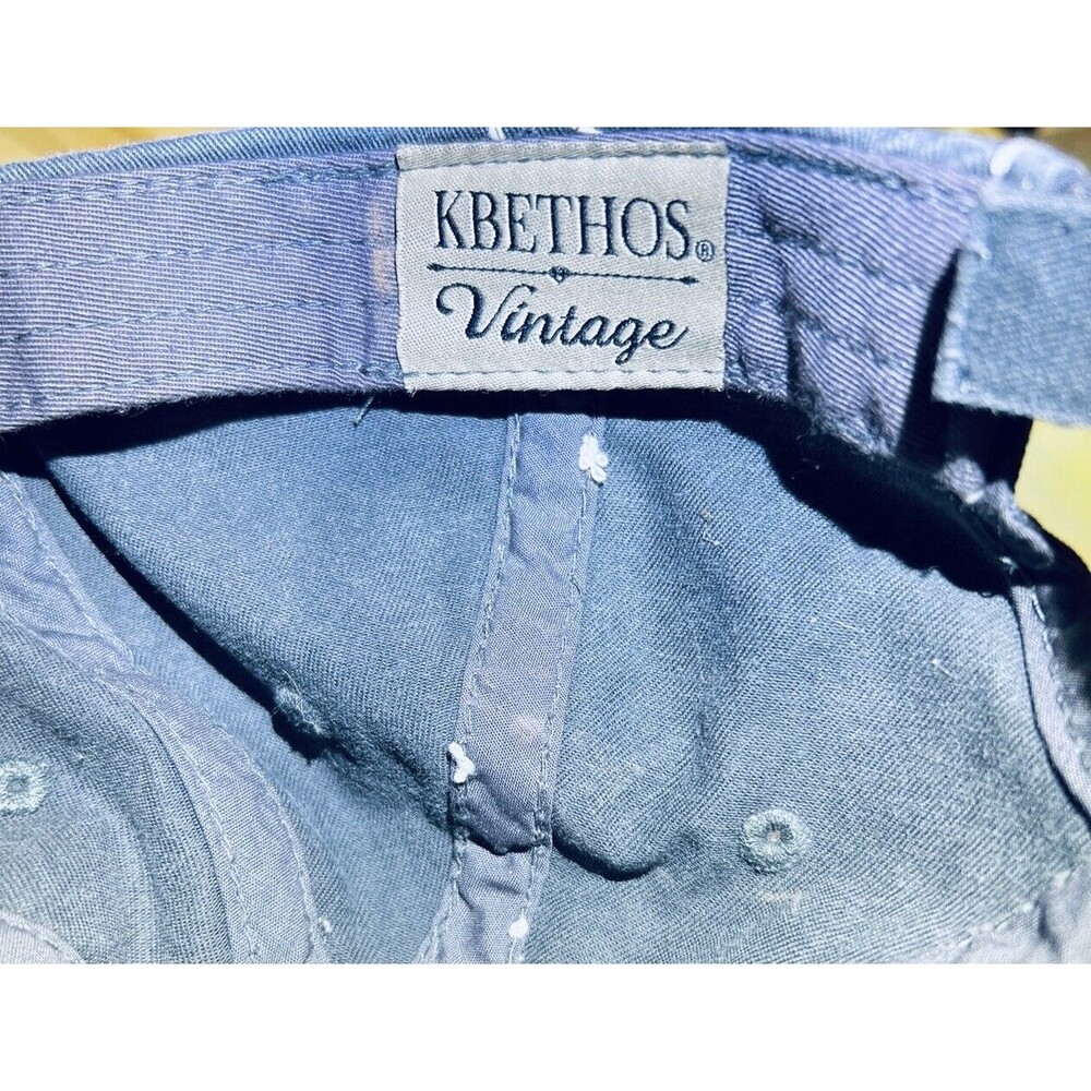 Womens‎ Hat Cap “Blessed” Kbethos Vintage Embroidered Gray Adjustable Floral - Picture 9 of 9